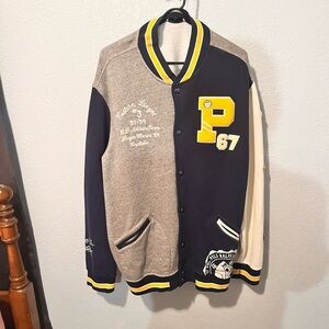 Polo by Ralph Lauren Gray and Navy Varsity Jacket